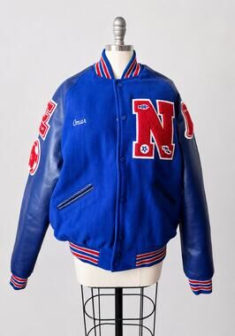 Allrecinc Omar Rockets Letterman Jacket Blue Red Soccer Team Size L